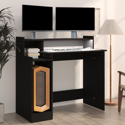 vidaXL Schreibtisch mit LEDs Schwarz 97x45x90 cm Holzwerkstoff