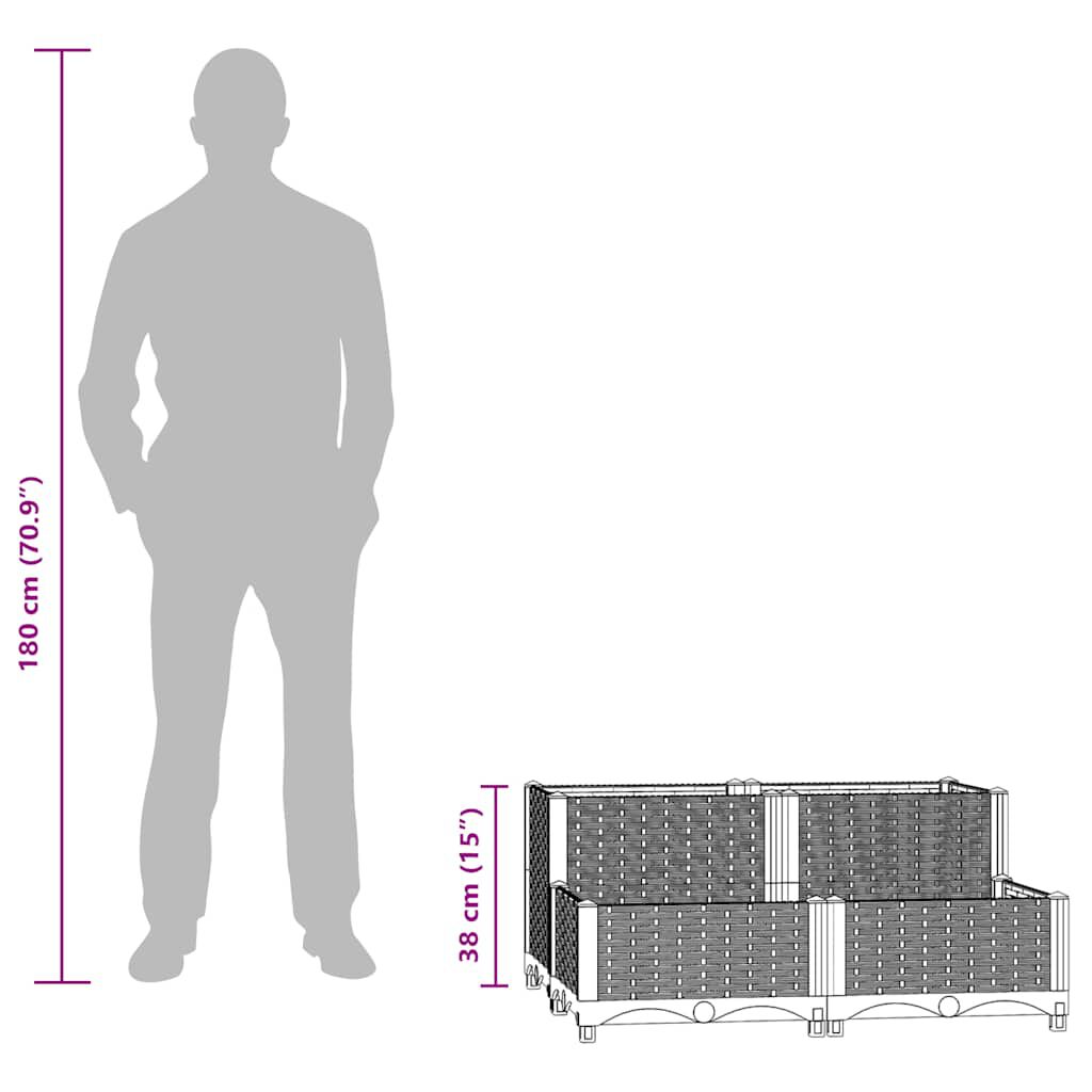 vidaXL Hochbeet 80x80x38 cm Polypropylen
