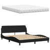 vidaXL Bett mit Matratze Schwarz 160x200 cm Stoff