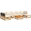 vidaXL 8-tlg. Gartensofa-Set mit Kissen Holz Akazie & Rattan