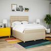 vidaXL Boxspringbett mit Matratze Creme 140x200 cm Stoff