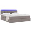 vidaXL Bett mit Stauraum und LED mit Matratze Taupe 180 x 200 cm Stoff