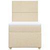 vidaXL Boxspringbett mit Matratze Creme 90x190 cm Stoff
