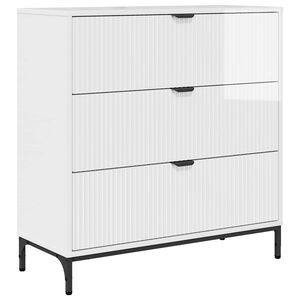 vidaXL Sideboard Hochglanz Wei&szlig; 79,5 x 33 x 82 cm Holzwerkstoff