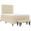 vidaXL Boxspringbett mit Matratze Creme 120 x 200 cm Stoff