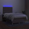 vidaXL Boxspringbett mit Matratze & LED Taupe 120x200 cm Stoff