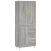vidaXL Highboard Grau Sonoma 69,5x34x180 cm Holzwerkstoff