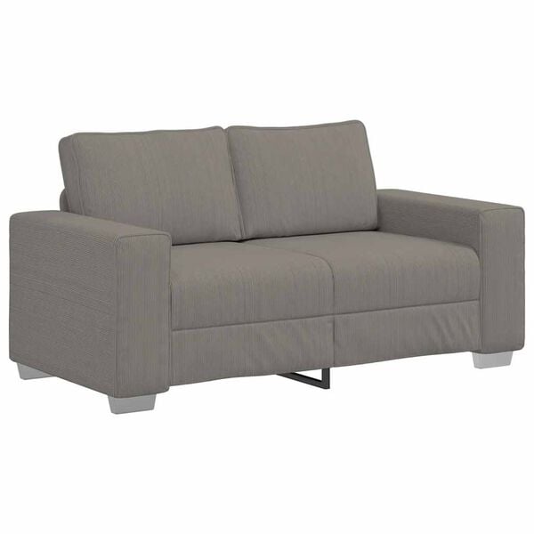 vidaXL Zweisitzer-Sofa Hellgrau 160x77x82 cm Cordstoff