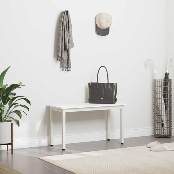 vidaXL Bank Wei&szlig; 80 x 35 x 45 cm Massives Kiefernholz