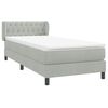 vidaXL Boxspringbett mit Matratze Hellgrau 90x220 cm Samt