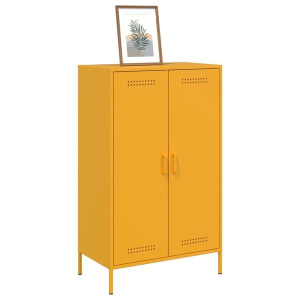 vidaXL Highboard Senfgelb 68x39x113 cm Stahl