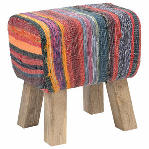 vidaXL Bank 40 x 30 x 45 cm Echtes Leder Mehrfarbig