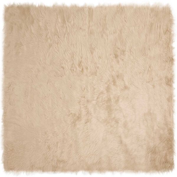 vidaXL Kunstschaffell Teppich Tafalla Beige 200 x 200 cm Polyester