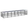 vidaXL Outdoor-Hundezwinger mit Dach Stahl 13,14 m&sup2;