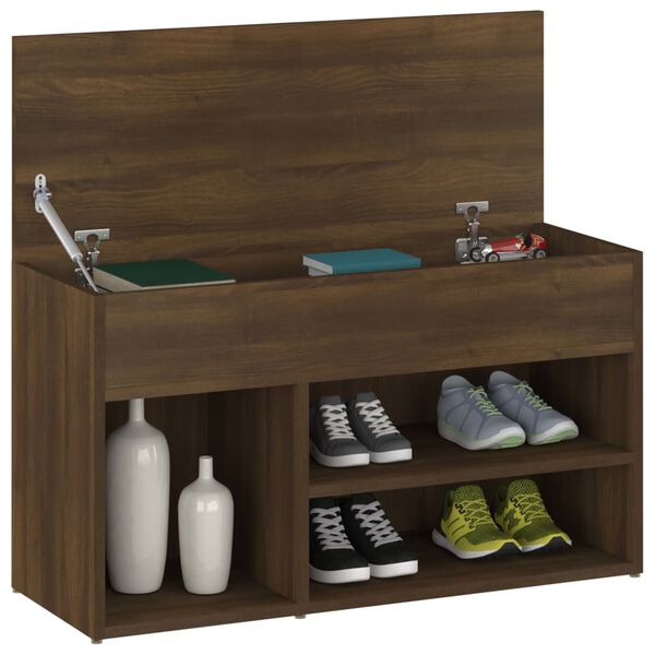 vidaXL Schuhbank Braun Eichen-Optik 80x30x45 cm Holzwerkstoff