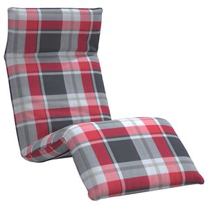 vidaXL Sonnenliege Klappbar Rot Karomuster 175x54x8,5 cm Oxford-Gewebe