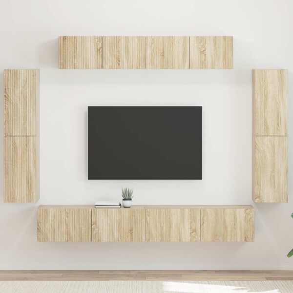 vidaXL TV-Schr&auml;nk 8 pcs Sonoma-Eiche