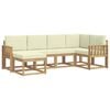 vidaXL Outdoor-Sofagarnitur mit Kissen 6 pcs Wei&szlig; und Creme Polyester