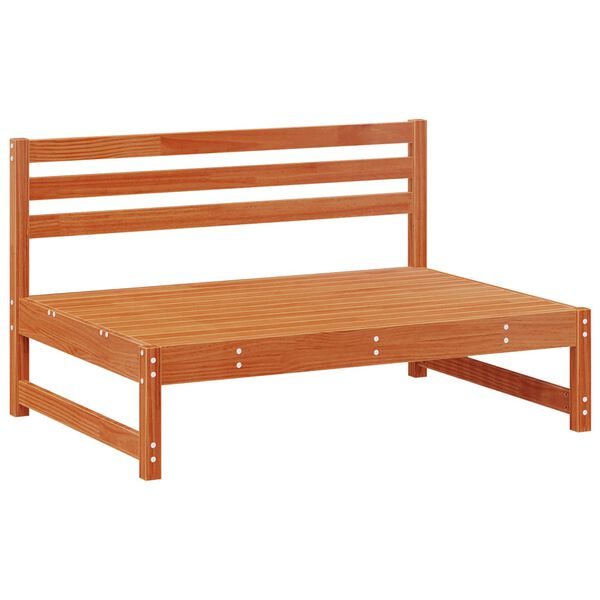 vidaXL Garten Mittelssofa Massives Kiefernholz Wachsbraun