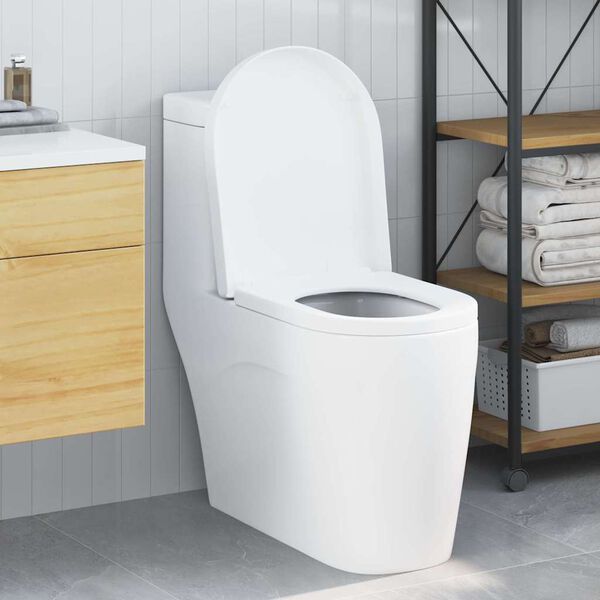 vidaXL Toilettensitz Verstellbar Wei&szlig; 48 x 36,5 x 4,5 cm Polypropylen