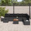 vidaXL Garten-Sofa-Set mit Kissen 9 pcs Schwarz Poly Rattan