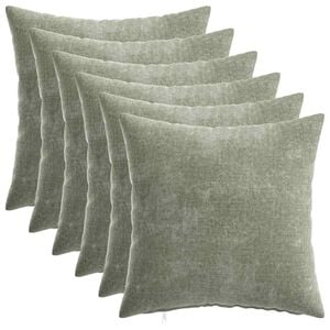 vidaXL Kissenbezug 6 stk. HEERLEN Gr&uuml;n 30 x 30 cm Chenille-Stoff