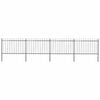 vidaXL Gartenzaun mit Speerspitze Stahl 671 x 120 cm Schwarz