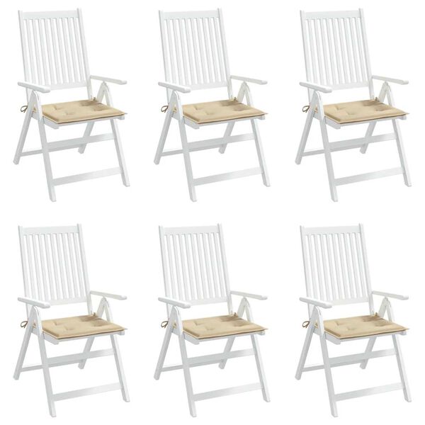 vidaXL Gartenstuhl-Kissen 6 Stk. Beige 40x40x4 cm Oxford-Gewebe