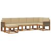 vidaXL Outdoor-Sofagarnitur mit Kissen 7 pcs Natur und Beige Polyester