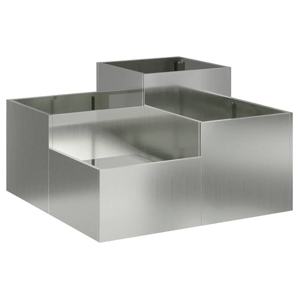 vidaXL Gartenblumentopf Silber 100 x 100 x 48 cm Verzinkter Stahl