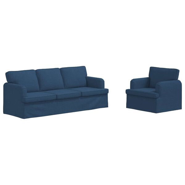 vidaXL Sofa 2 pcs Blau 144 x 80 x 85 cm Stoff