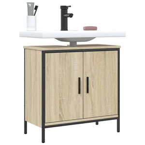 vidaXL Waschbeckenunterschrank Sonoma-Eiche 60x30x60 cm Holzwerkstoff