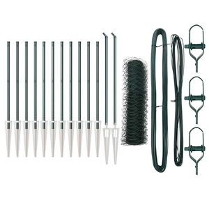 vidaXL Zaunpfosten Gr&uuml;n 25 x 0,4 m (50 mm Mesh) Stahl und PVC