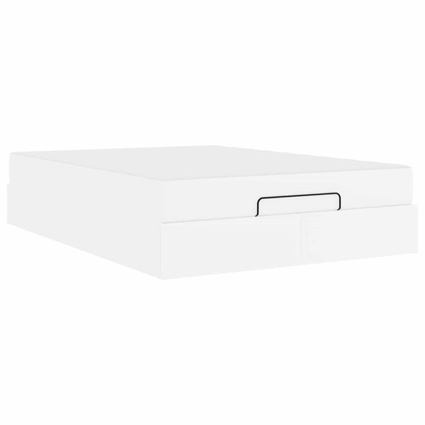 vidaXL Bettgestell mit Matratze mit Matratze 2 pcs Wei&szlig; PVC