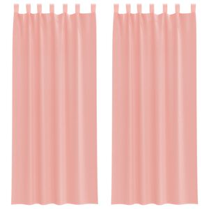 vidaXL Voile Vorh&auml;nge mit Stangentaschen 2 Stk. Rosa