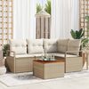 vidaXL Gartensofa-set mit Speicher 5 pcs Beige und Creme Poly-Rattan