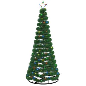 vidaXL LED-Lametta-Weihnachtsbaum mit St&auml;nder EKENAS 180 cm 220 LEDs