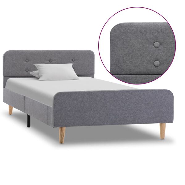 vidaXL Bettgestell Hellgrau Stoff 100x200 cm