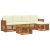 vidaXL Sofagarnituren 6 pcs Natur und Creme Massivholz Akazie