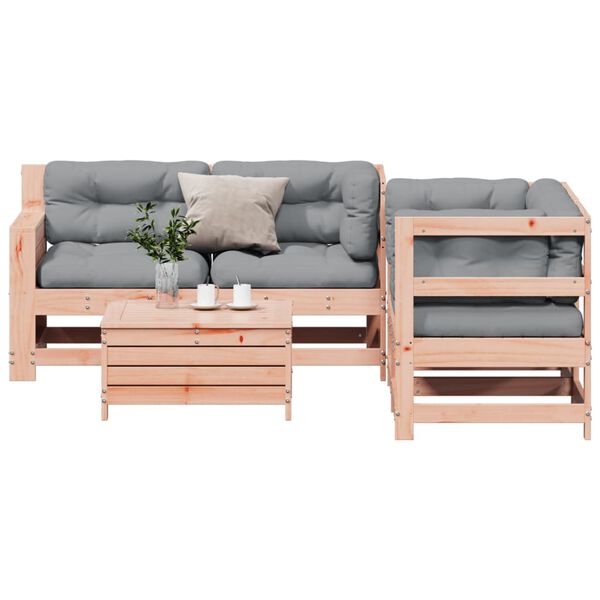 vidaXL 5-tlg. Garten-Lounge-Set mit Kissen Massivholz Douglasie