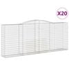 vidaXL Gabionen mit Hochbogen 20 Stk 400x50x160/180cm Verzinktes Eisen