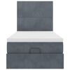 vidaXL Ottoman-Bett mit Matratzen & LEDs Dunkelgrau 90x190 cm Samt