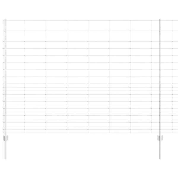 vidaXL Zaun mit Pfosten Silber 1.6 x 25 m Stahl
