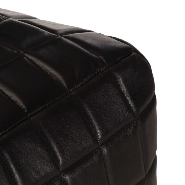 vidaXL Pouf Schwarz 40 x 40 x 40 cm Echtes Ziegenleder
