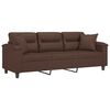 vidaXL 3-Sitzer-Sofa mit Kissen Braun 180 cm Kunstleder
