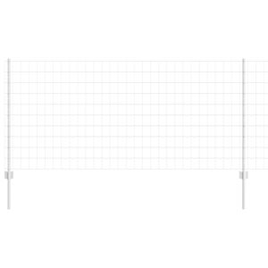 vidaXL Zaun mit Pfosten Silber