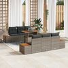 vidaXL Garten-Sofa-Set mit Speicher 7 pcs Grau Poly Rattan