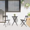 vidaXL Klapp Bistro Set 3 pcs Anthrazit Stahl