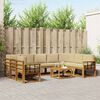 vidaXL Outdoor-Sofagarnitur mit Kissen 10 pcs Natur und Beige