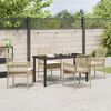 vidaXL Garten Essgruppe mit Kissen 5 pcs Beige Poly-Rattan